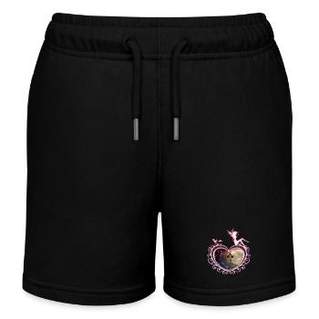 Niedliche kleine Hexe, die mit einem Besen fliegt - Kinder Organic Joggingshorts Mini Bolter von Stanley/Stella - Schwarz - Vorne