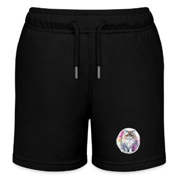 Chat persan - Short de jogging enfant bio Stanley/Stella - noir - Devant