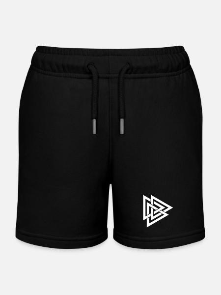 Ligne de tresse géométrique - Short de jogging enfant bio Stanley/Stella - noir