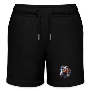 Pferd - Kinder Organic Joggingshorts Mini Bolter von Stanley/Stella - Schwarz - Vorne