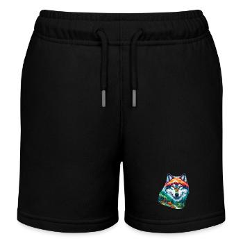 Wolf - Kinder Organic Joggingshorts Mini Bolter von Stanley/Stella - Schwarz - Vorne