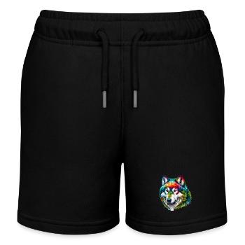 Wolf - Kinder Organic Joggingshorts Mini Bolter von Stanley/Stella - Schwarz - Vorne