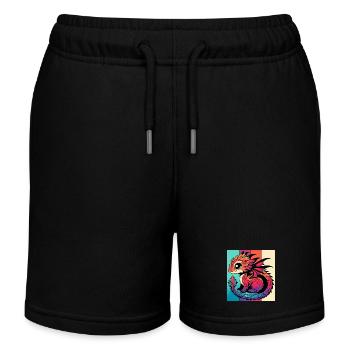 Drache - Kinder Organic Joggingshorts Mini Bolter von Stanley/Stella - Schwarz - Vorne