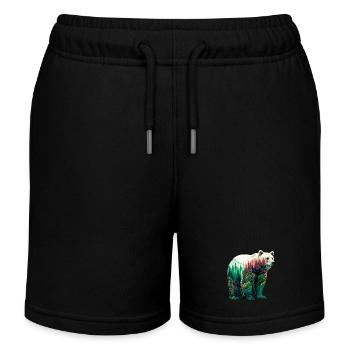 Bär - Kinder Organic Joggingshorts Mini Bolter von Stanley/Stella - Schwarz - Vorne