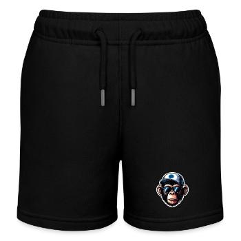 Affe Brille Cap - Kinder Organic Joggingshorts Mini Bolter von Stanley/Stella - Schwarz - Vorne