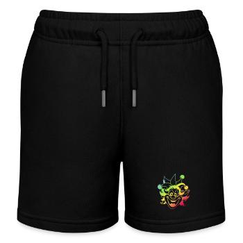 Rainbow Jester Smile Clown Kasper Fasching - Kinder Organic Joggingshorts Mini Bolter von Stanley/Stella - Schwarz - Vorne