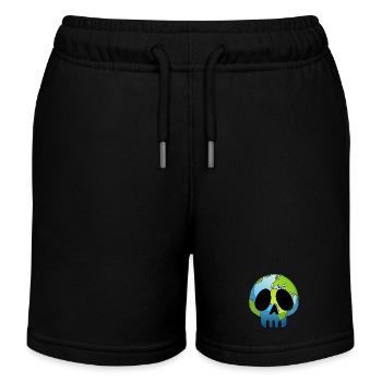 Skull of Planet Earth - Kids Organic Sweat Shorts by Stanley/Stella - black - Front