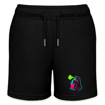 Graffiti Dose im Pop-Art-Style - Kinder Organic Joggingshorts Mini Bolter von Stanley/Stella - Schwarz - Vorne