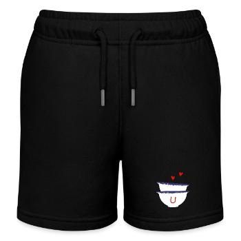 Lettre u bols breton - Short de jogging enfant bio Stanley/Stella - noir - Devant