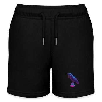 Corbeau au néon - Short de jogging enfant bio Stanley/Stella - noir - Devant