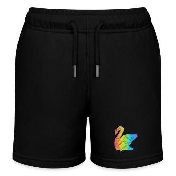 Rainbow Swan - Kids Organic Sweat Shorts by Stanley/Stella - black - Front