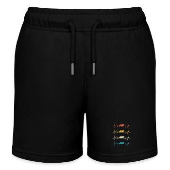 Motorboot Heartbeat Yachtkapitän - Kinder Organic Joggingshorts Mini Bolter von Stanley/Stella - Schwarz - Vorne