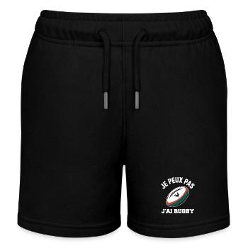 Ich kann nicht, ich habe Rugby. - Kinder Organic Joggingshorts Mini Bolter von Stanley/Stella - Schwarz - Vorne