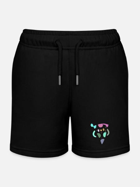 Mosaïque de pizza abstraite pastel - Short de jogging enfant bio Stanley/Stella - noir