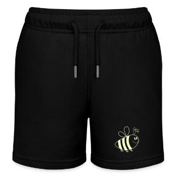 Lächelnde Bienchen Muster - Kinder Organic Joggingshorts Mini Bolter von Stanley/Stella - Schwarz - Vorne