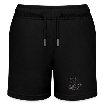 Segelabenteuer Silhouette: Elegante Segler - Kinder Organic Joggingshorts Mini Bolter von Stanley/Stella - Schwarz - Vorne