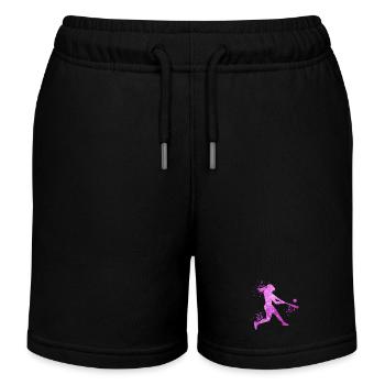 Baseball Mädchen Frauen Softball Spieler - Kinder Organic Joggingshorts Mini Bolter von Stanley/Stella - Schwarz - Vorne