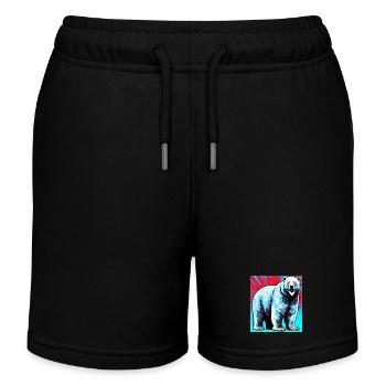 polar bear - Kids Organic Sweat Shorts by Stanley/Stella - black - Front