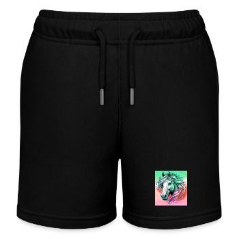 Pferd - Kinder Organic Joggingshorts Mini Bolter von Stanley/Stella - Schwarz - Vorne