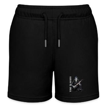 Grim Reaper Rockt Die Gitarre - Kinder Organic Joggingshorts Mini Bolter von Stanley/Stella - Schwarz - Vorne