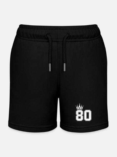80_krone- - Kids Organic Sweat Shorts by Stanley/Stella - black