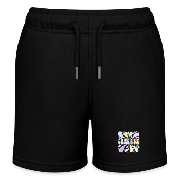 Sunshine Pastel and Sparkles - Kids Organic Sweat Shorts by Stanley/Stella - black - Front