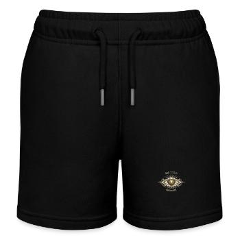 See Light Be Light Sacred Geometry Zen Shirt - Kids Organic Sweat Shorts by Stanley/Stella - black - Front