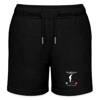 The Golf Course is calling and i must go! golfer - Kids Organic Sweat Shorts by Stanley/Stella - black - Front