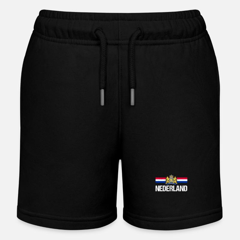 Pays-Bas Pays-Bas - Short de jogging enfant bio Stanley/Stella - noir