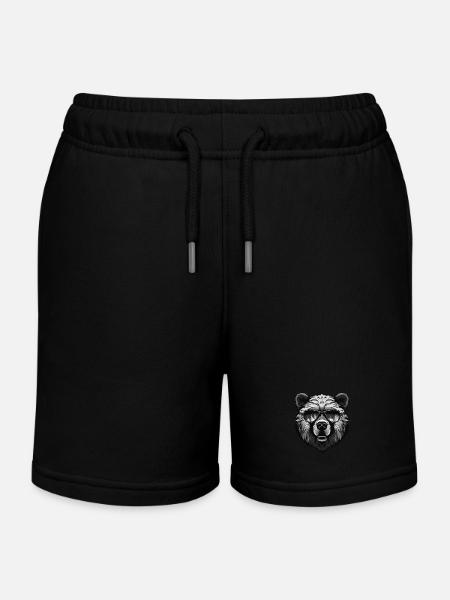 Fête cool ours hipster - Short de jogging enfant bio Stanley/Stella - noir