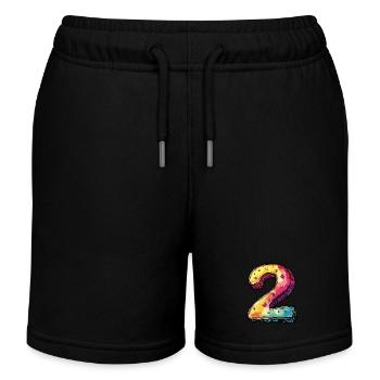 2 Nombre Coloré - Short de jogging enfant bio Stanley/Stella - noir - Devant
