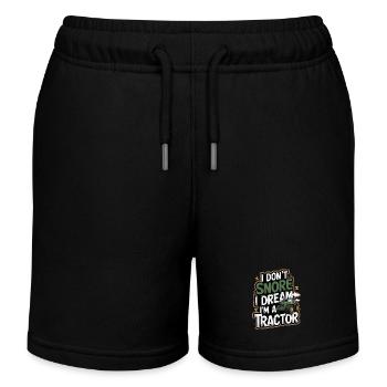 Don't snore, dream I'm tractor - Kids Organic Sweat Shorts by Stanley/Stella - black - Front