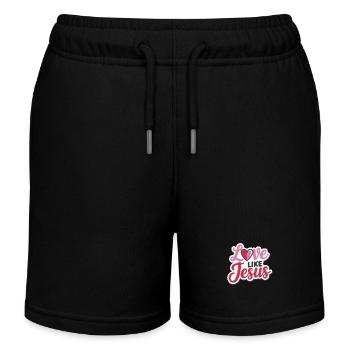 L’amour comme Jésus - Design chrétien Foi Dieu - Short de jogging enfant bio Stanley/Stella - noir - Devant