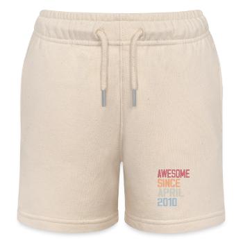 Legends Were Born In April 2010 - Kids Organic Sweat Shorts by Stanley/Stella - soft Ecru - Front