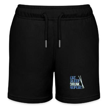 Eat. Sleep. Drum. Repeat. - Kids Organic Sweat Shorts by Stanley/Stella - black - Front