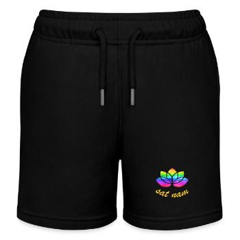 sat nam avec lotus arc-en-ciel - Short de jogging enfant bio Stanley/Stella - noir - Devant