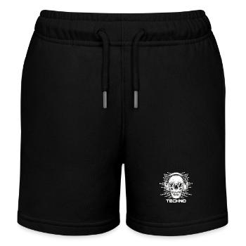 Techno Music Minimal Skull Glasses - Kids Organic Sweat Shorts by Stanley/Stella - black - Front