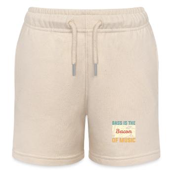 Bass is the bacon of Music Guitar Player - Kids Organic Sweat Shorts by Stanley/Stella - soft Ecru - Front