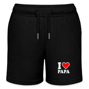 I love papa - Kinder Organic Joggingshorts Mini Bolter von Stanley/Stella - Schwarz - Vorne