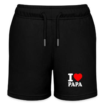 I love papa - Kinder Organic Joggingshorts Mini Bolter von Stanley/Stella - Schwarz - Vorne