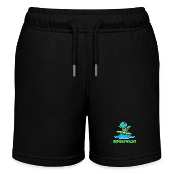 Kawaii Turtle Surfer - Sunglasses and - Kids Organic Sweat Shorts by Stanley/Stella - black - Front