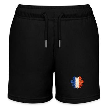 Drapeau français dans le feuillage d’automne - Short de jogging enfant bio Stanley/Stella - noir - Devant