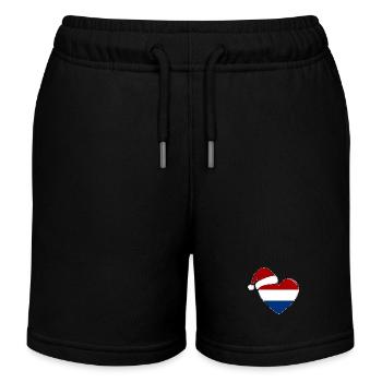 Drapeau de Hollande coeur de Noël - Short de jogging enfant bio Stanley/Stella - noir - Devant