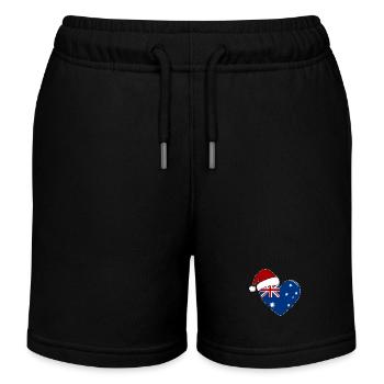 Drapeau Australie coeur de Noël - Short de jogging enfant bio Stanley/Stella - noir - Devant