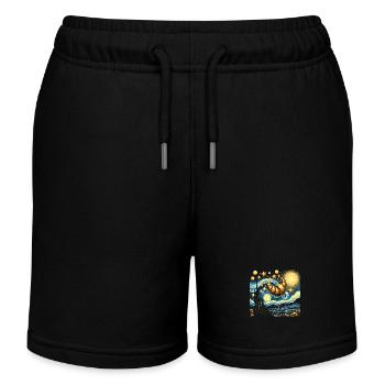 Français Croissant Art - cadeau drôle - Short de jogging enfant bio Stanley/Stella - noir - Devant
