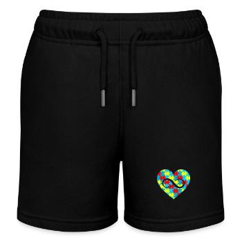 Autisme Infini Amour Pour Enfant Autiste Mignon Autisme - Short de jogging enfant bio Stanley/Stella - noir - Devant