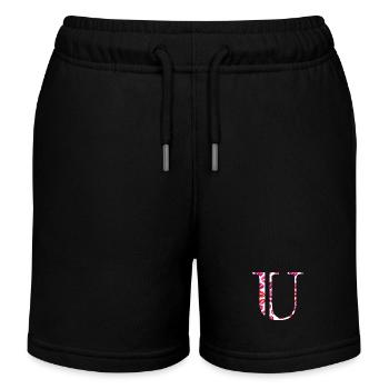 Lettre u bisous - Short de jogging enfant bio Stanley/Stella - noir - Devant