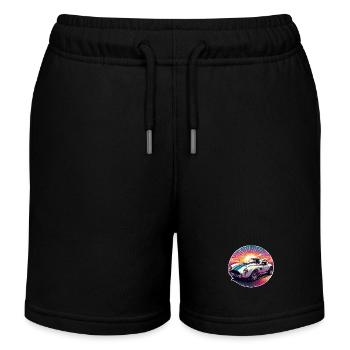 Oldtimer Sonnenuntergang - Kinder Organic Joggingshorts Mini Bolter von Stanley/Stella - Schwarz - Vorne
