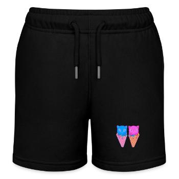 Cornet de crème glacée Cats Crème glacée Crème glacée Enfants - Short de jogging enfant bio Stanley/Stella - noir - Devant