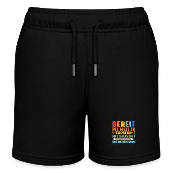 Jeunes quittant les garderies pour la rentrée scolaire Inscription des enfants à l’école - Short de jogging enfant bio Stanley/Stella - noir - Devant